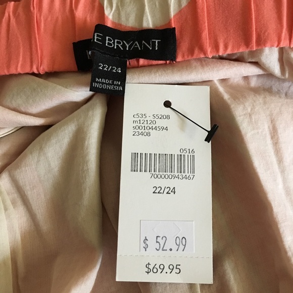 Lane Bryant Coral Beige Leaf A-Line Skirt 22/24 - Picture 5 of 5